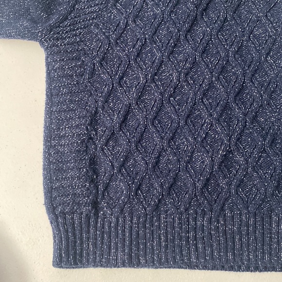Cat & Jack Toddler Boy Navy Long Sleeve Chunky Knit Winter Sweater Size 4t - Picture 4 of 7